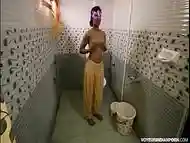 Dark Skin Tamil Indian Wife In Shower Masturbating