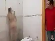 HORNY STEPSON FUCKS HIS BIG TITS STEPMOM IN THE BATHROOM