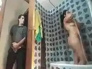 I SPY MY STEPSISTER IN THE SHOWER AND CATCHES ME BUT SHE WANTS SEX