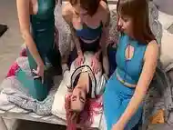 Lesbian Slut Mouth Is A Human Spittoon For Three Mistresses - Group Lezdom Mouth Spitting