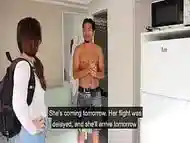 Niece is surprised to see her uncle walking around the house naked.