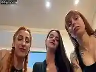 POV Triple Spitting Femdom Close-Up From Mistresses Kira, Sofi and Agma