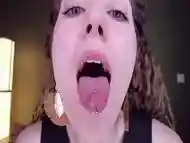 Pierced tongue fetish