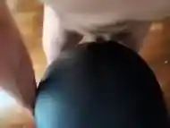 Por el culo en el sal&oacute_n leggins negros