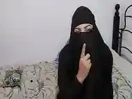 Real Arab Muslim Mom Masturbates TO Extreme Orgasm In Black Niqab Hijab For Allah