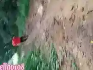 Risky public sex in the forest almost caught by a farmer so we move place lots of cumshot and creampie