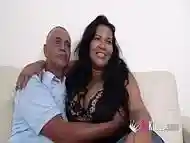 SUPER-HOT Latin MILF gets a hot fuck from a grandpa so we all see them