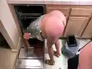 Stepmom is horny and stuck in the dishwasher