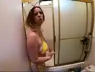 Stepmom shares a shower with stepson