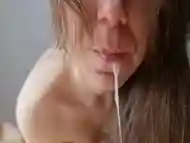 Sucking His Dick With A Closeup! Cumshot Onto Mouth! POV!