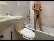 Taking a shower live while his straight Iranian friend is watching