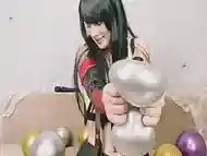 Tifa Lockhart from Final Fantasy talks dirty, blows balloons and pops them with her strong hands