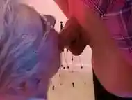 Wet blowjob in POV scene