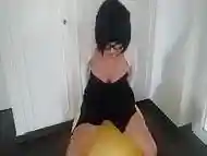 the pilates ball is not suitable for peeing, but i piss on it anyway