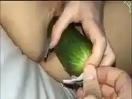 18 Year Old Girlfriend Fucking Herself With Huge Cucumber Then Cums Hot Amateur Cucumber Cam Homemade