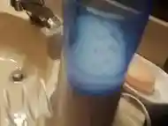 21yr old pumps over a pint of cum into bladder