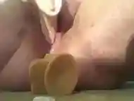 Anal and pussy penetration with squirting and fisting