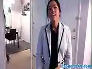 Asian realtor pussypounded by the landlord