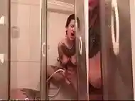 Big Ass Teasing and Masturbating with Shower - Hot Solo