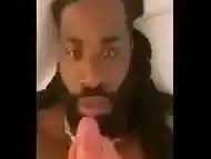 Black guy facialized by Big White Cock