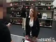 Broke ass MILF sells her cunt in the pawnshop earning a lot