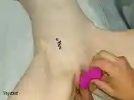 Clit Sucking Toy plus Dildo makes her crazy