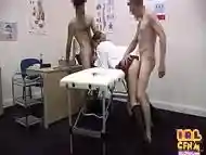 Collegeuniform teen 3some fucked at doctor infirmary