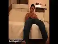 Cute Latino gay dude jerking off gay video