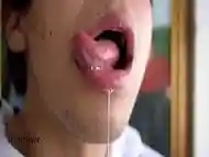 Delicious tongue with pleasure of sucking cock