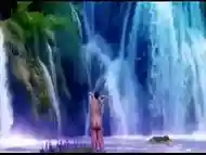 Desi publicly nude in front of water fall.