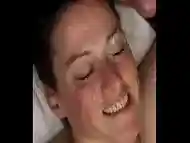 Draining my balls on her face Homemade Facial