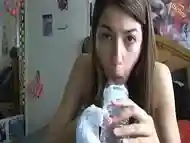 Hot Girl Deep Throats Water Bottle