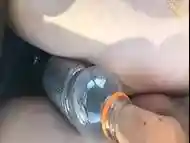 Hot Pissing In A Bottle In The Car