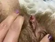 Huge erected clitoris fucking vagina deep inside big orgasm