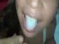 I catch a girl masturbating with a dildo when I stay in an airbnb, she gives me a blowjob and I cum in her mouth, she swallows all my semen very slutty. The best experience