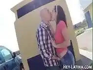 Jizz mouth latina carpark