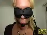 Kinky blonde gagging on dick