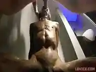 Ladyboy Cat Gives Blowjob After Getting Pissed On