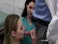 Lucky doctor sucked by patient and nurse