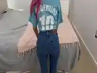 My neighbor from Argentina calls me to record her masturbating, I go to her house and she is in very provocative tight jeans