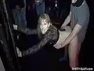 Naughty wife Nicole gangbanged by everybody at a club