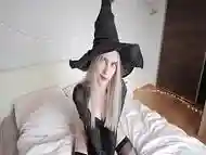 Naughty witch Shina wants to be fed her boyfriends cock