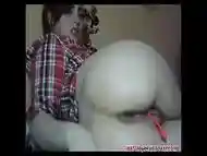 Perfect girl eat huge toy in ass