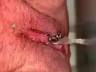 Pierced and Hired Pussy Pee and Asshole view and moving