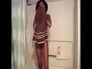 Sex with her white stud in the shower