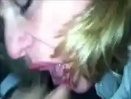 She takes his cum inside her mouth