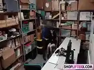 Skinny Shoplifter Gets Drilled