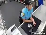 Slutty policewoman fucks with pawnbroker for extra money