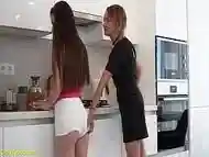 Step Mom Teaches cute Skinny Stepdaughter