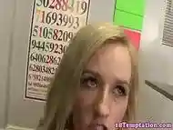 Stepsister jerking and sucking in class